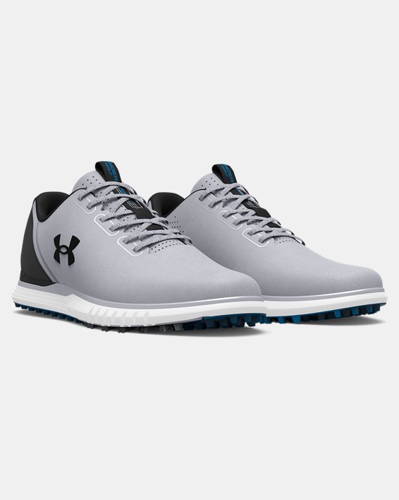 Men's UA Charged Medal Spikeless Golf Shoes in Gray image number 3